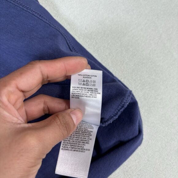 Lucky Brand Shirt Mens Large Short Sleeve Henley Purple Blue Garment Washed - Picture 6 of 9